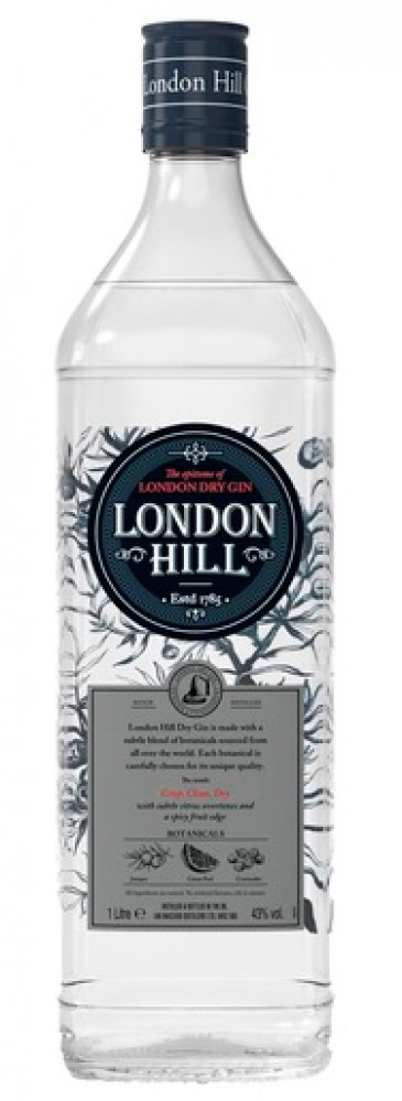 London Hill Dry Gin 43% 1 l (holá láhev)