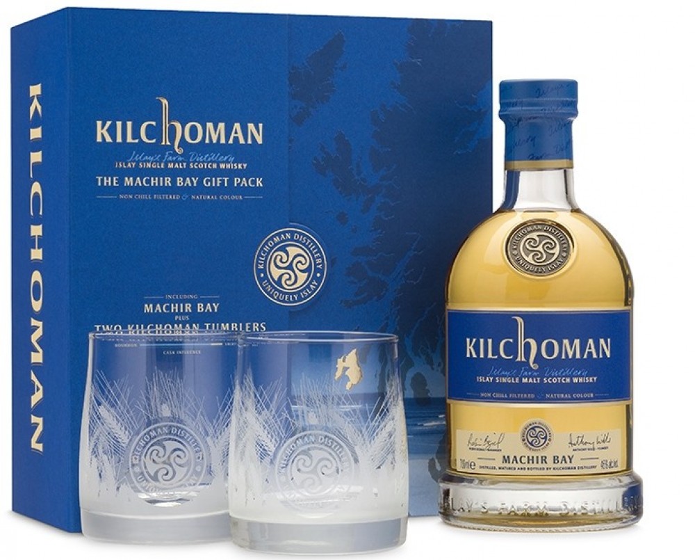 Kilchoman Machir Bay 46%  0,7 l + 2 skleničky (karton)