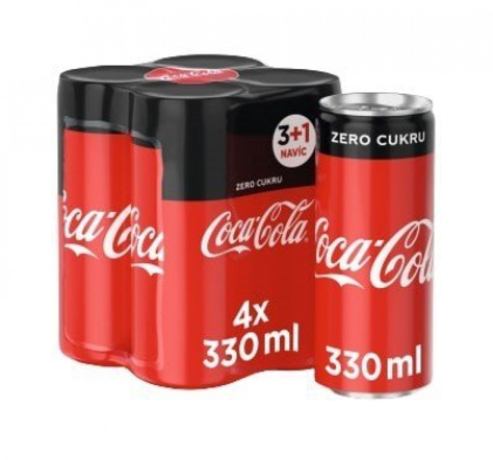 Coca Cola Zero 4x0,33l Plech