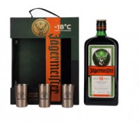 Jägermeister  35% 1 l + 3 Metal Shot Cups   