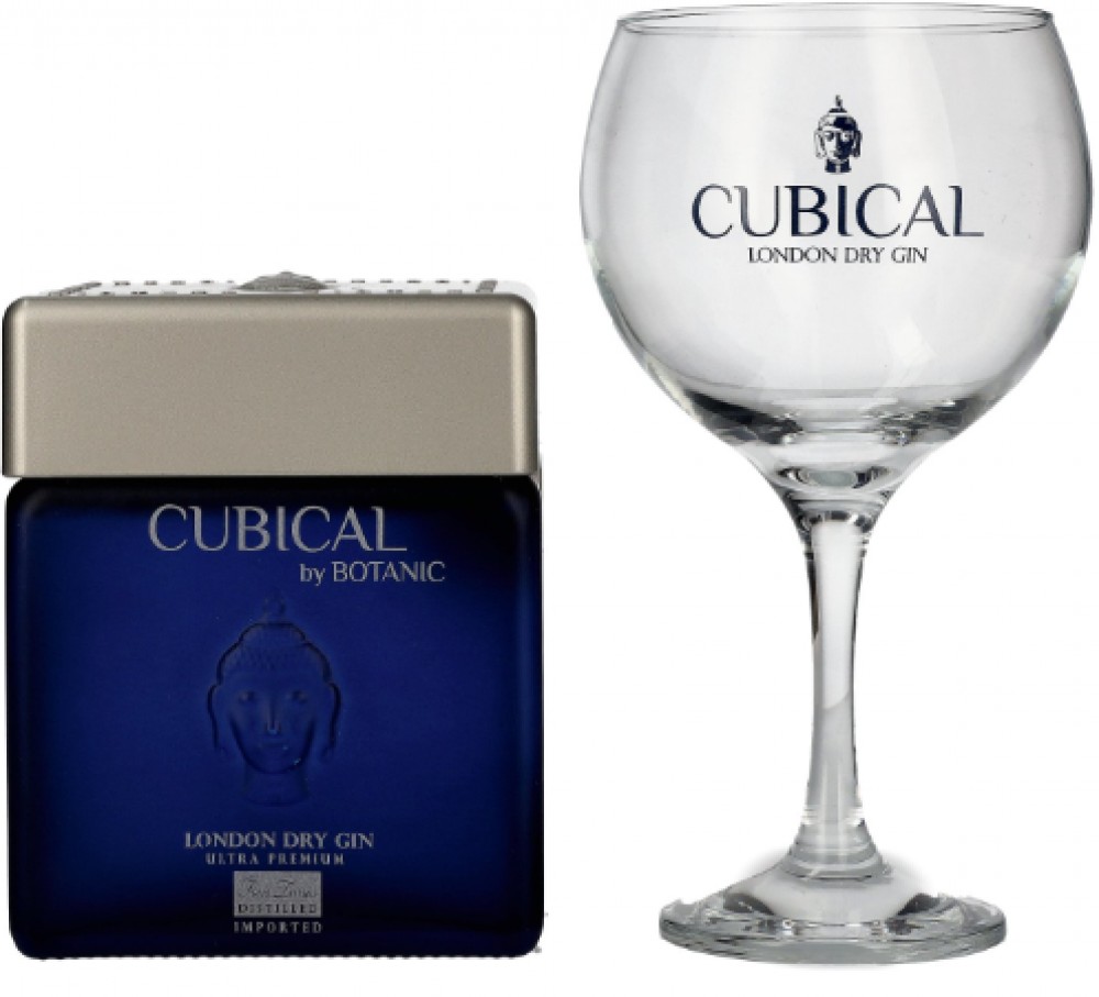 Gin Cubical Ultra Premium + Glas 45% 0,7 l (bloße Flasche)