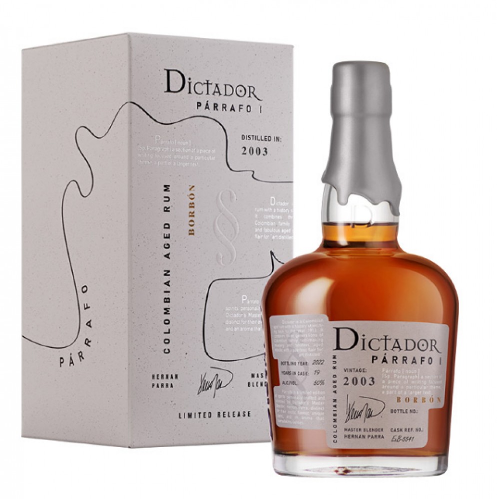 Dictador Parrafo Borbon 19y 2003 41% 0,7 l (Karton)