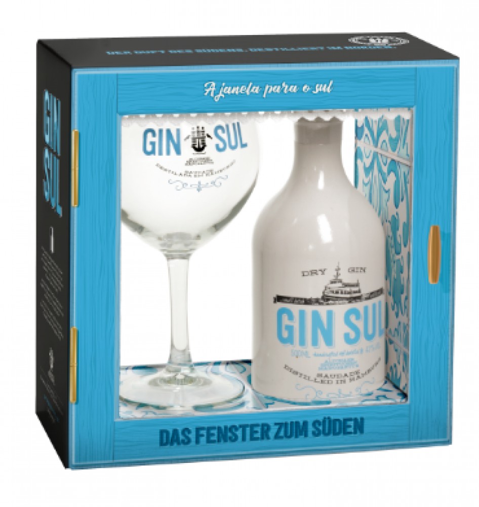 Gin Sul + Copo Glas 43% 0,5 l (Karton)