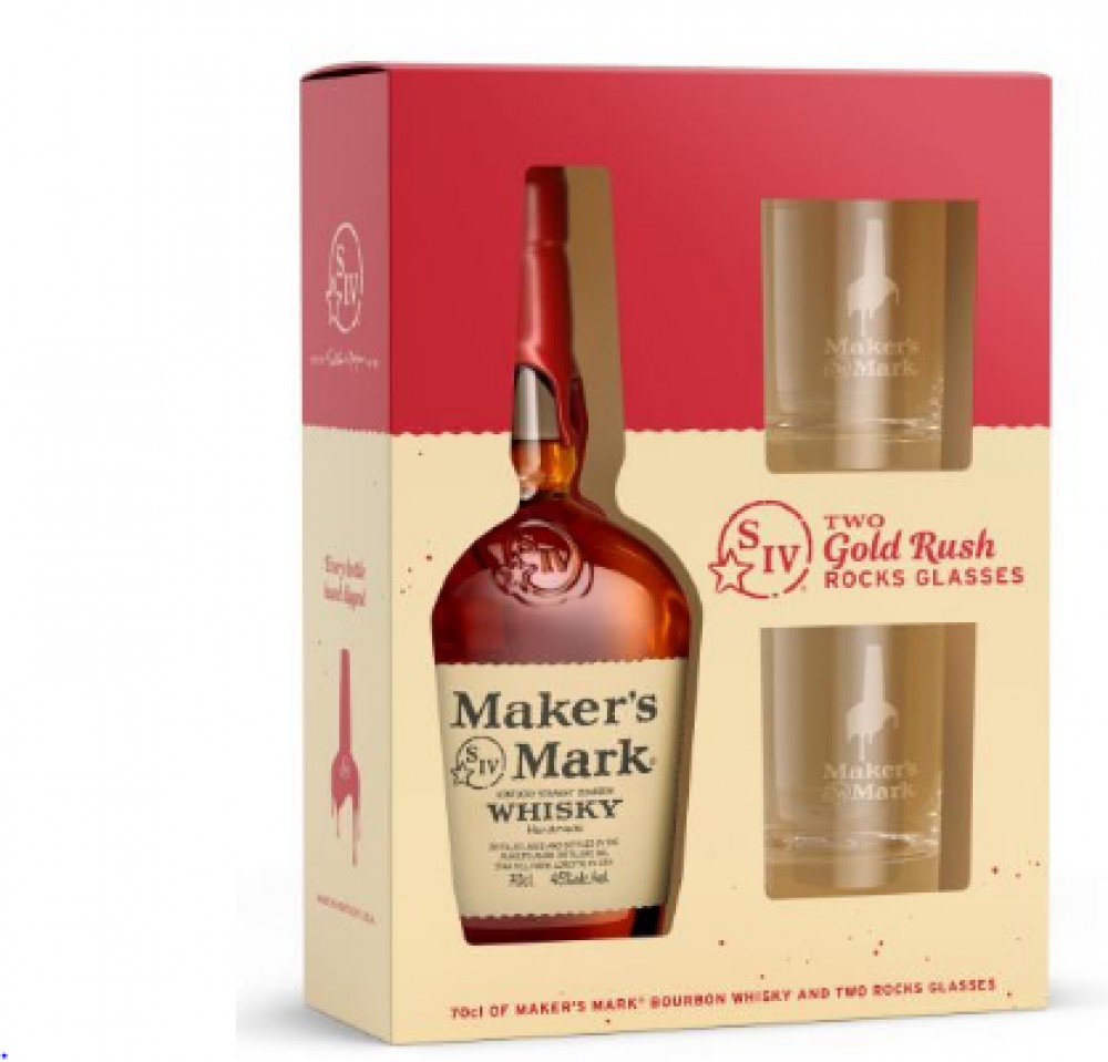 Maker'sMark + 2 Gläser 45% 0,7L (Karton)