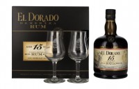 El Dorado 15Y + 2 Gläser 43% 0,7 l (Karton) 