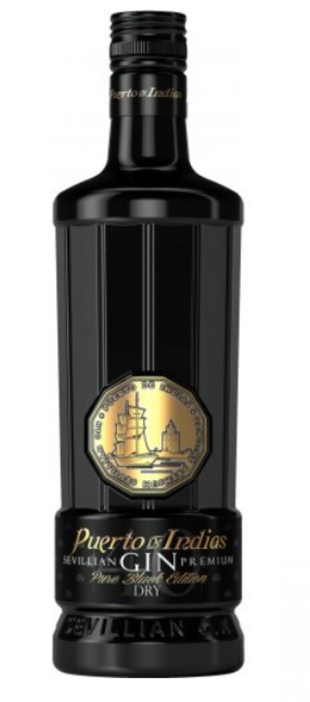 Gin Puerto De Indias Pure Black Edition 40% 1 l (bloße Flasche)