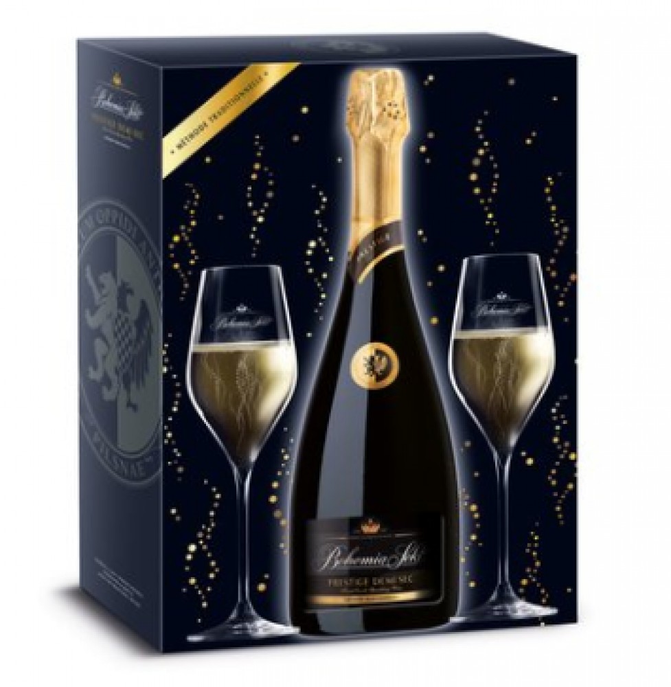 Bohemia Sekt Prestige Demi 12,5% 0,75 l +2x Glas (Karton)