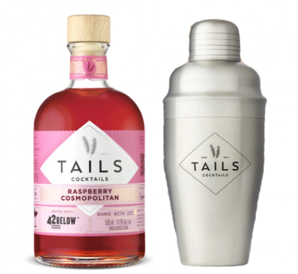 Tails Raspberry Cosmopolitan Cocktails + Shake 14,9% 0,5 l (karton)