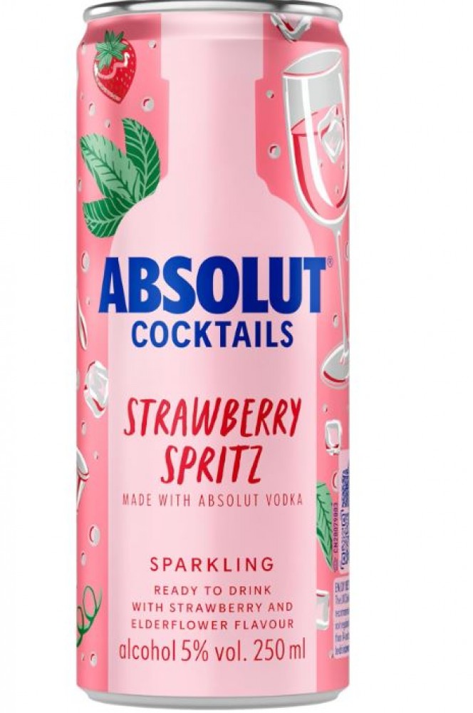Absolut Cocktails Strawberry Spritz 5% 0,25 l (plech)