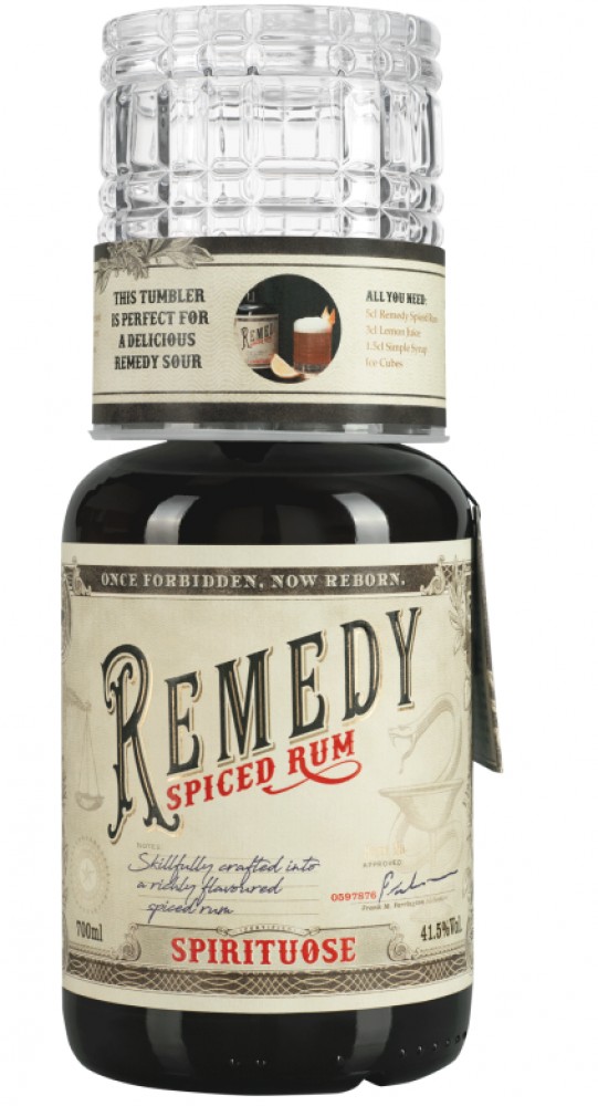 Remedy Spiced Rum 41,5% 0,7 l (dárkové balení 1 sklenice)