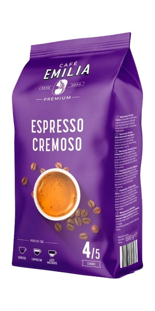 Café Emilia Espresso Cremoso zrnková káva 1 kg