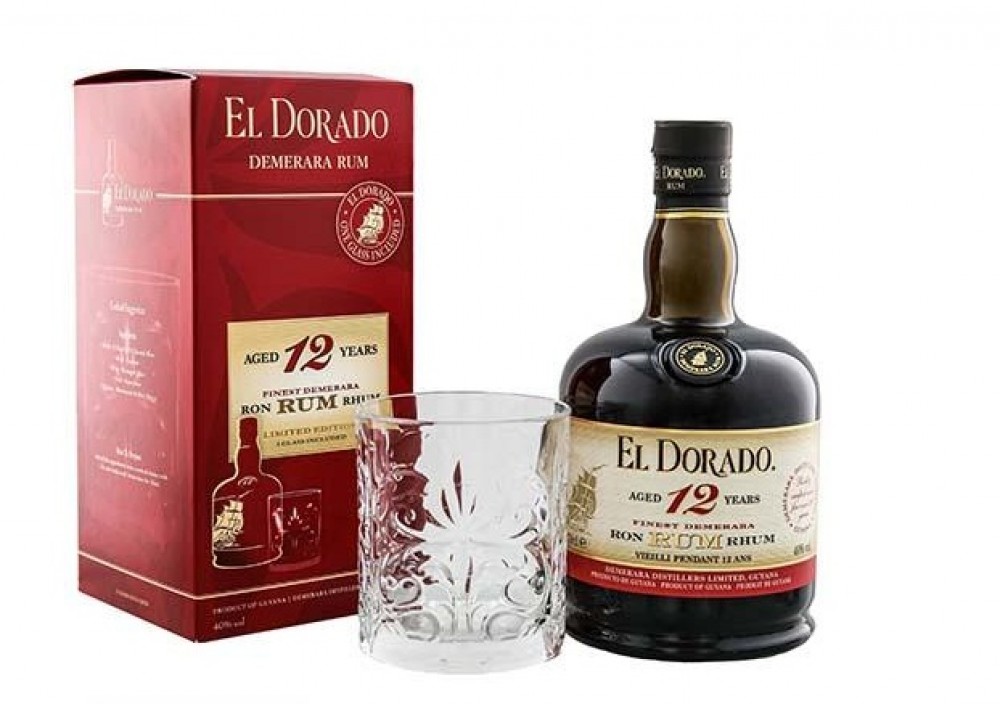 El Dorado 12Y 40% 0,7 l + Gläser (Karton)
