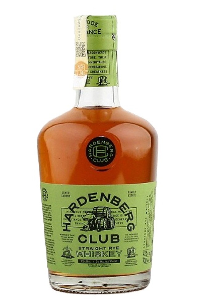 Hardenberg Club Straight Rye 42,5% 0,7 l (holá láhev)