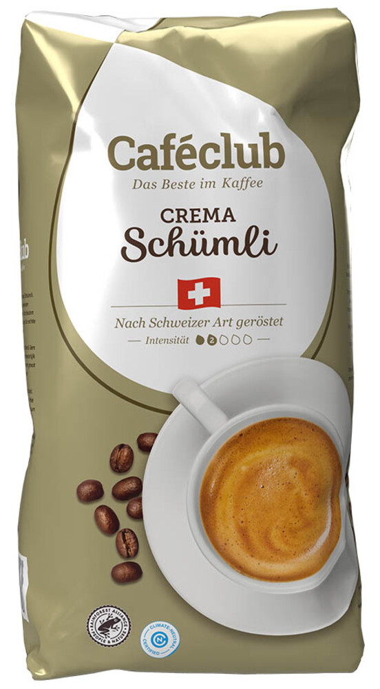 Caféclub Crema Schümli zrnková káva 1 kg                                                                     
