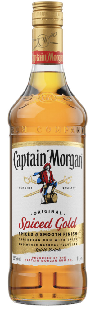Captain Morgan Spiced 35% 1 l  (holá láhev)